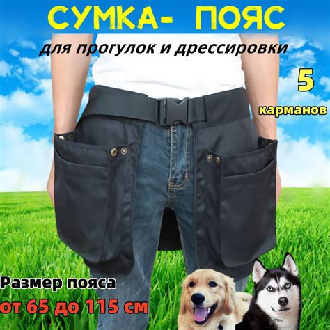 Сумка пояс с карманами для прогулки и дрессировки собак / Сумка-юбка ...