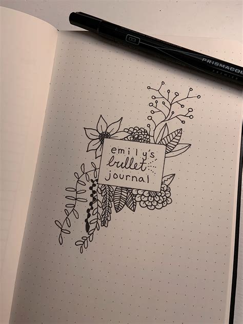 Emilys Bullet Journal First Page Bullet Journal Books Bullet