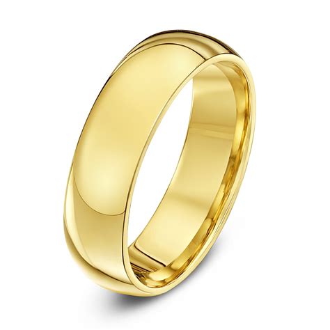 9ct Yellow Gold Extra Heavy Weight Court Shape 6mm Wedding Ring