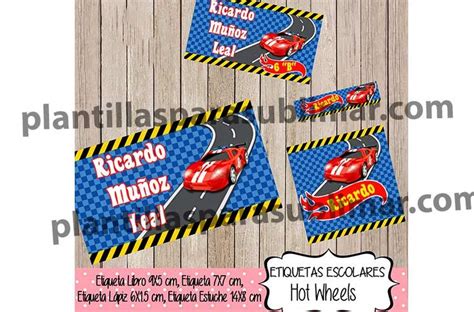 Etiquetas Escolares Hot Wheels Imprimibles
