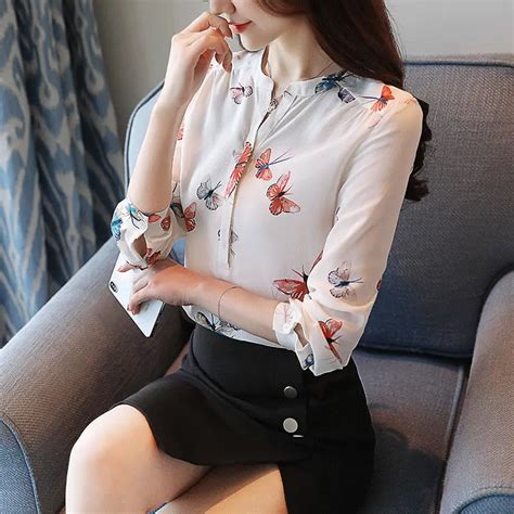 Buy Jlzxsy Women V Neck Butterfly Print Sheer Chiffon