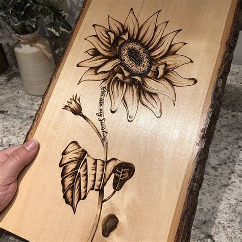 Sunflower Wood Burning Template