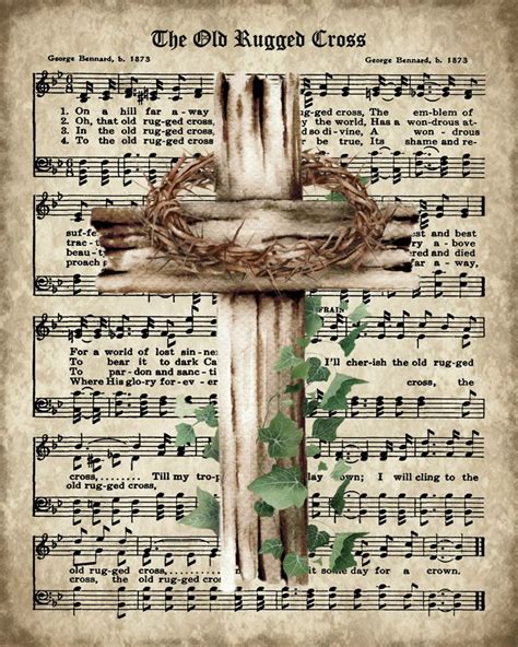 Sonday – The Old Rugged Cross – Antique Hymn Page Printable | Old ...