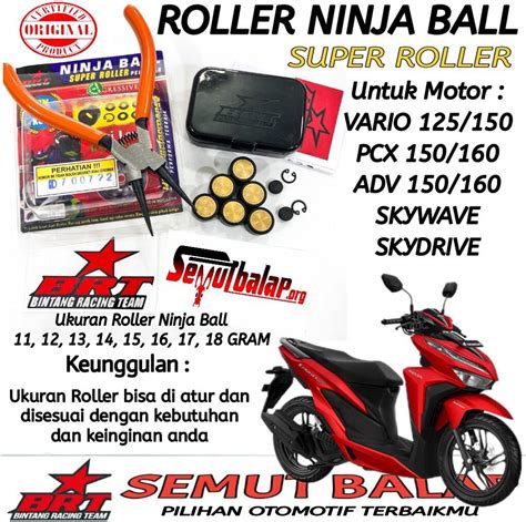 ROLLER NINJA BALL VARIO 150 BRT RACING ORIGINAL SUPER ROLLER NINJAL