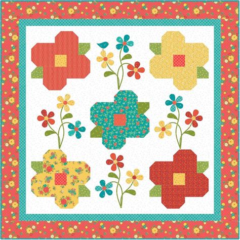 Easy Piecing And Big Pretty Posy Blocks Make This Quilt A Favorite