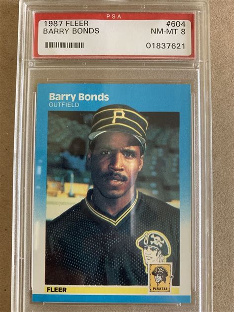 1987 Fleer Baseball 604 Barry Bonds RC PSA 8 Rookie Pirates EBay