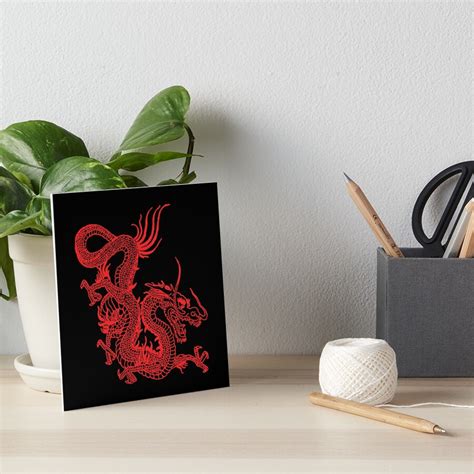 Red Chinese Dragon Art Board Print For Sale By Eddiebalevo Redbubble