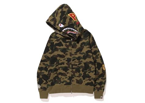 Bape 1st Camo Shark Full Zip Hoodie Green