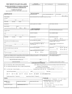 First Report Of Injury Florida Fill And Sign Printable Template Online