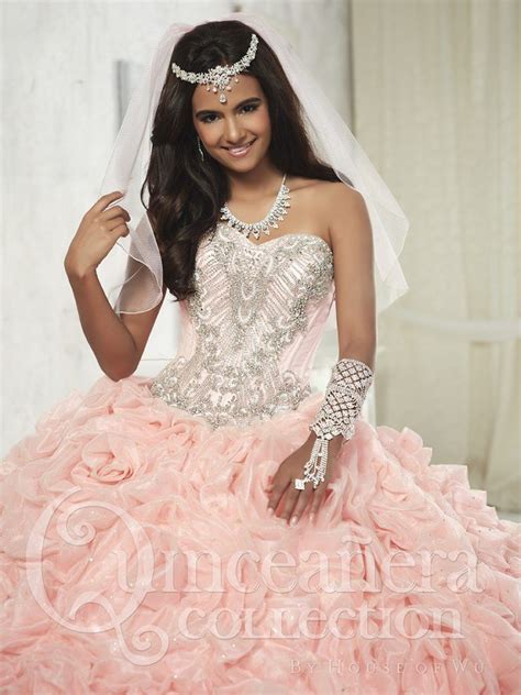 Ruffled Strapless Quinceanera Dress By House Of Wu 26800 Abc Fashion