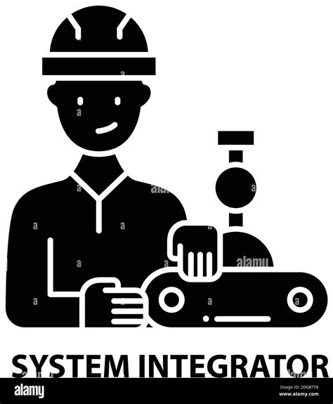 System Integrator Icon Black Vector Sign With Editable Strokes