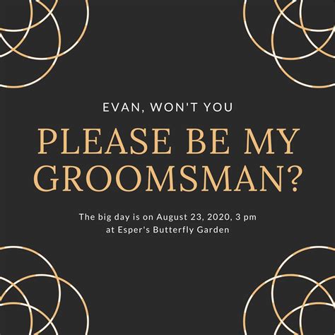 Free Custom Printable Groomsman Invitation Templates Canva