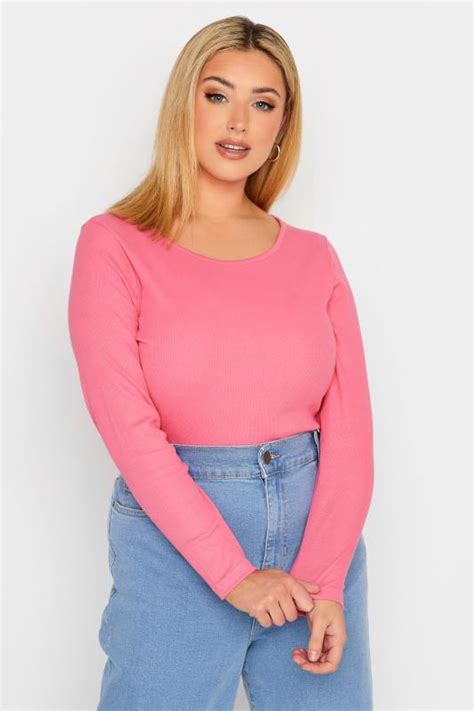 Plus Size Blue Long Sleeve Ribbed Bodysuit Yours Clothing