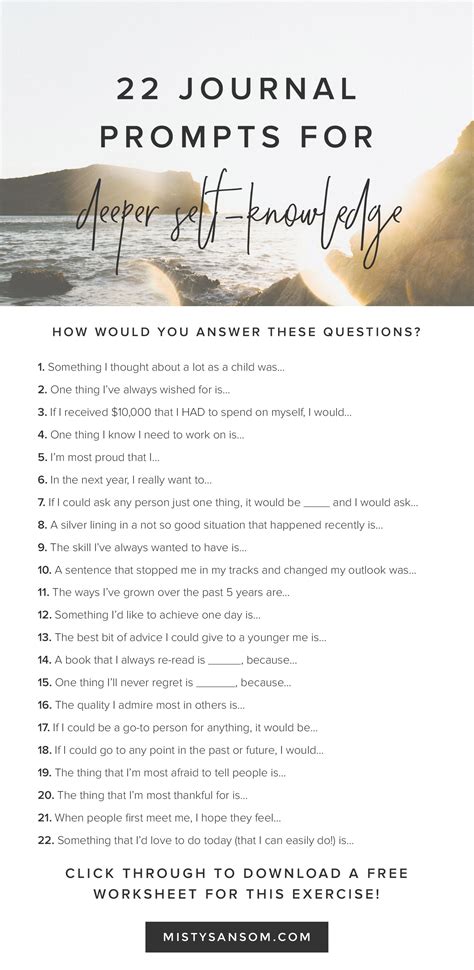 22 Journal Prompts For Deeper Self Knowledge Artofit