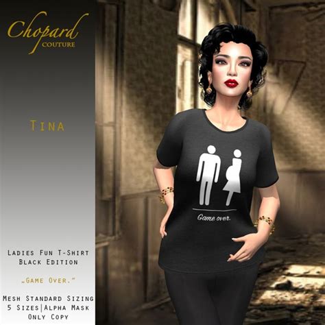 Second Life Marketplace Chopard Couture Tina T Shirt Game Over Mesh