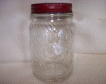 Jumbo Peanut Butter Vintage Jar With Zinc Lidembossed