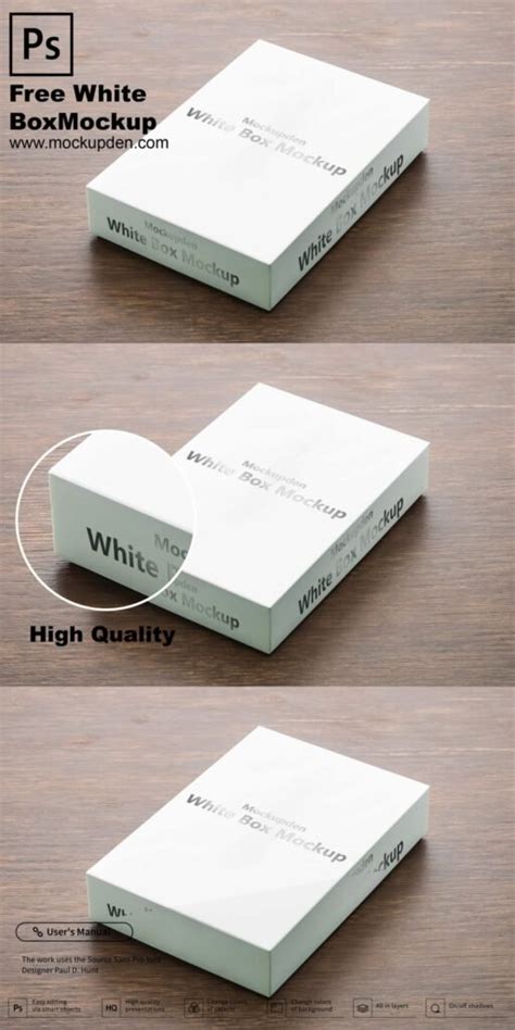 Free White Box Mockup PSD Template | Mockup Den