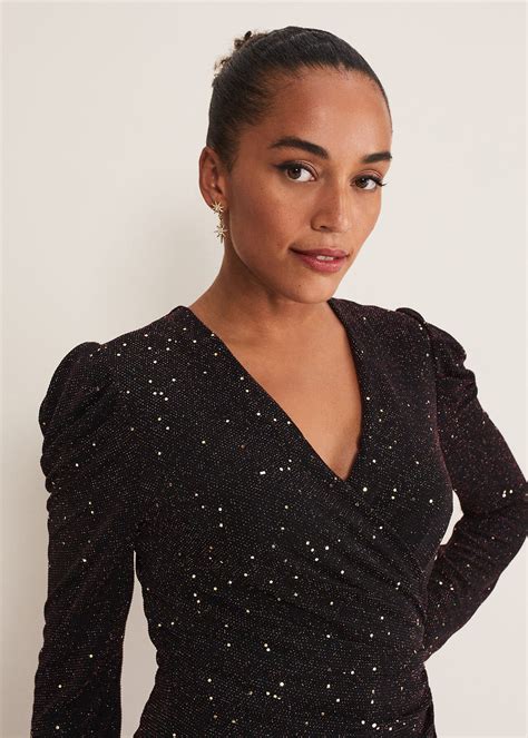 Alinna Shimmer Wrap Top | Phase Eight UK