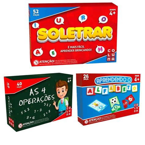 Kit Alfabetização Jogos Educativos Infantis Pedagógicos Ensina Ler E