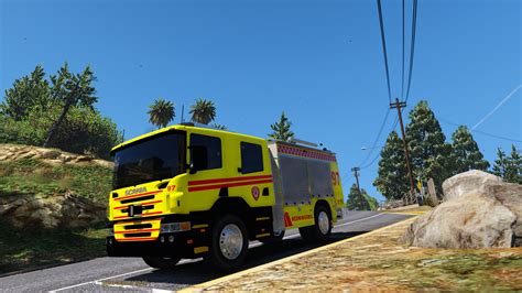Norwegian Scania Firetruck Redningsbil Red And Yellow Gta5