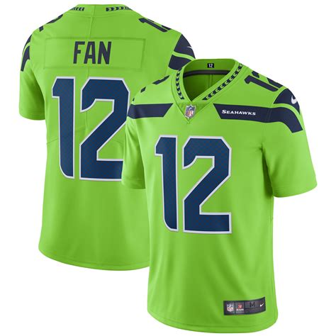 Men's Nike 12s Neon Green Seattle Seahawks Vapor Untouchable Color Rush ...