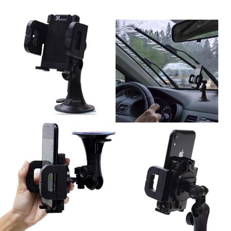 Suporte Veicular Universal Para Celular Regul Vel Rota O Graus