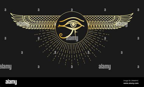 Embl Me D Or De L Ancien Symbole Gyptien Oeil D Horus Isol Sur Fond