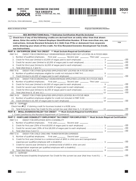 Fillable Online Ty Cr Buisiness Income Tax Form Fax Email