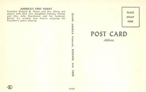 Americas First Family President Richard and His Family View Postcard Backing | Topics - Politics ...