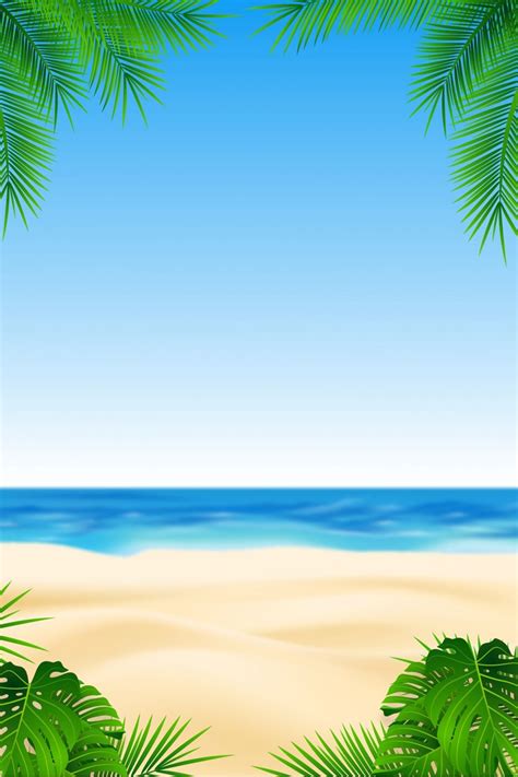 Minimalist Blue Beach Advertising Background Wallpaper