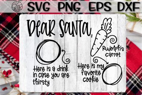 Dear Santa Cookie Carrot Tray Svg Png Eps Dxf 377239 Svgs