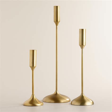 Gold Metallic Taper Candleholders Candle Holders Modern Candles Modern Candle Holders