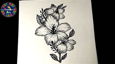 Easy Flower Drawing Draw Flower With Pen How To Draw Flower Easy