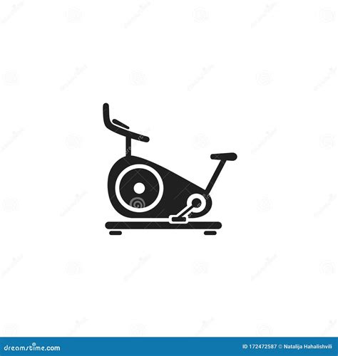 Stationary Bike Web Black Icon. Vector in Flat Stock Vector ...