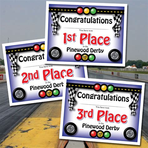 Instant Download Pinewood Derby Certificates 16 Different Etsy