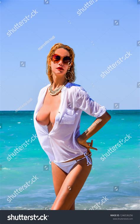 Sexy Blonde Model Bikini Beach Stock Photo Shutterstock