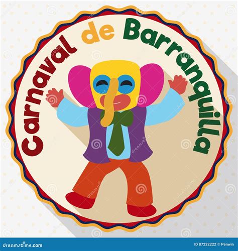 Happy Marimonda Of Barranquilla S Carnival With Raised Hands Vector