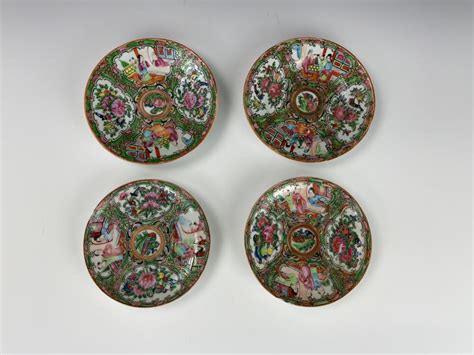 Sold Price Antique Chinese Rose Medallion Porcelain Plates Set Of Four