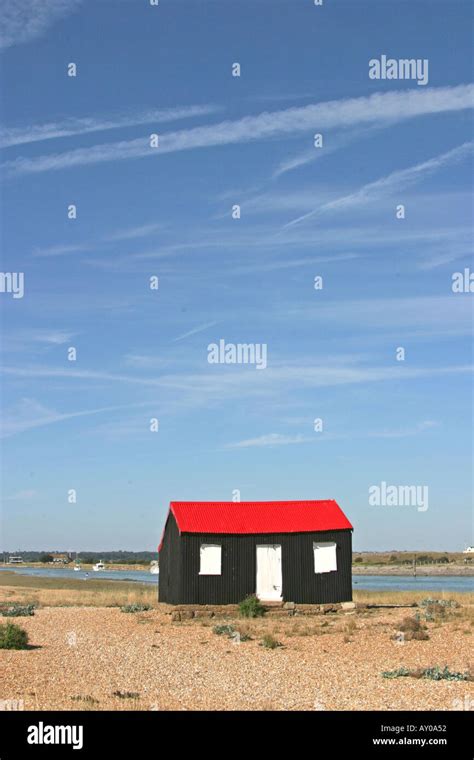 Black Hut With Red Roof Rye Harbour Near The Mouth Of River Rother East