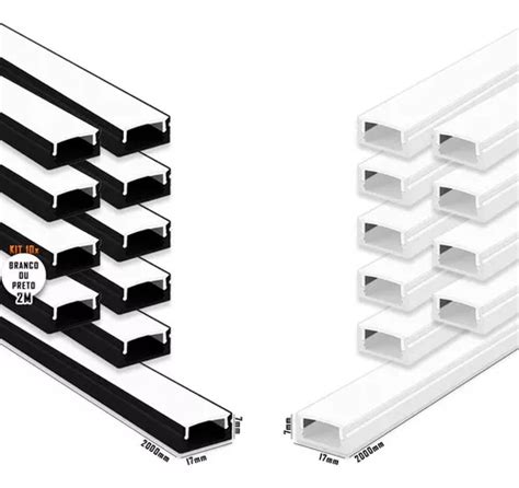 Kit 26 Perfil Slim 2 Metros Sobrepor Fita Led Barra Aluminio Cor Da Luz