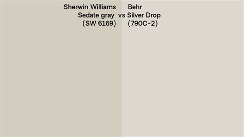 Sherwin Williams Sedate Gray Sw 6169 Vs Behr Silver Drop 790c 2 Side By Side Comparison