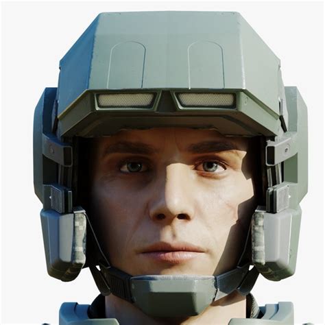 Modelo 3d Casco De Ciencia Ficción Estilo Halo Marine Turbosquid