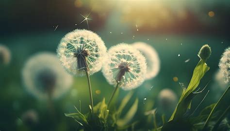 Premium Photo Beautiful Dandelions On The Field With Backlight Spring