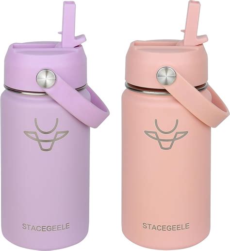 Amazon.com: STACEGEELE Kids Stainless Steel Water Bottle with Straw