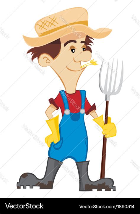 Happy Farmer Royalty Free Vector Image - VectorStock