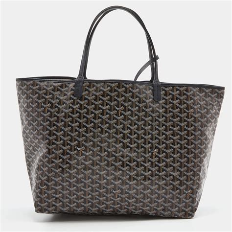 Goyard Black Goyardine Coated Canvas And Leather Saint Louis Gm Tote