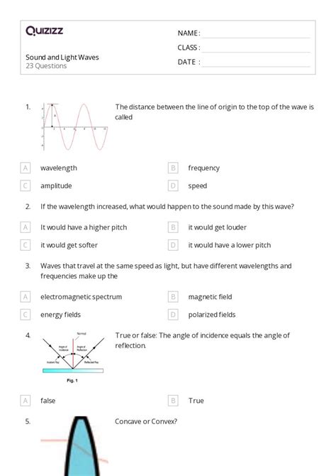 50 Electromagnetic Waves And Interference Worksheets For 10th Year On