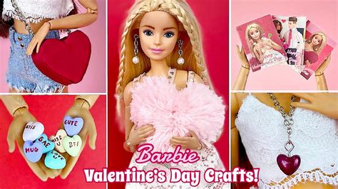 5 Easy Barbie Valentines Day Crafts ️ Doll Diy Cards Necklace