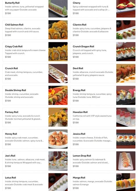 Menu – Sushi VIP