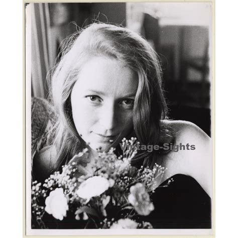 Jerri Bram 1942 Portrait Of Pretty Blonde Female With Flowers